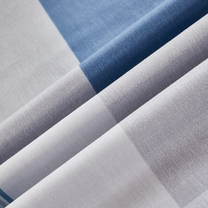 洁丽雅 全棉奢享四件套双人被200*230cm小清新ins风双人床品 格调-兰 1.8米