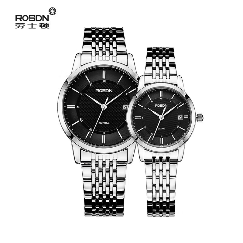 Rolston couple fashion watch business quartz men's and women's watch pair 3150 natural color black face couple's watch pair