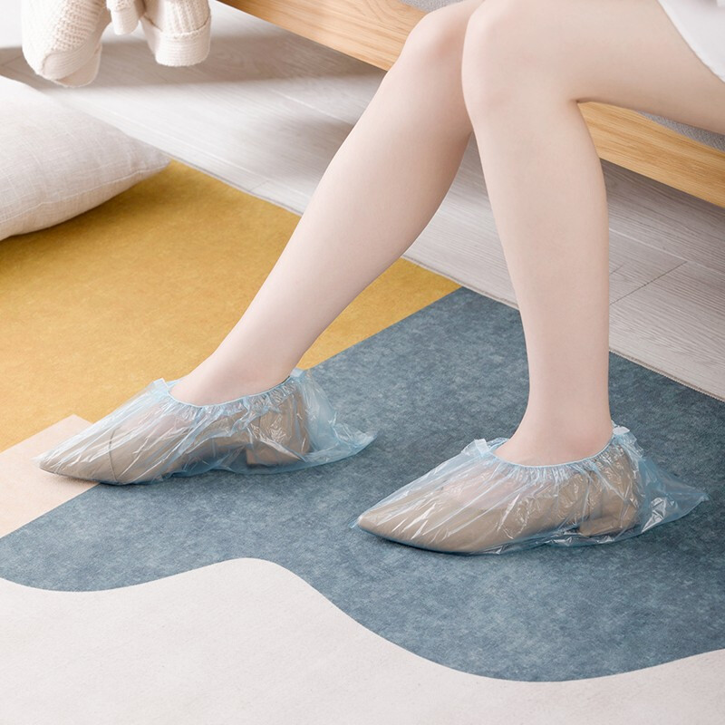 茶花一次性鞋套家用室内机房学生防脏家用柔韧耐磨鞋套 厚韧一次性鞋套（80只