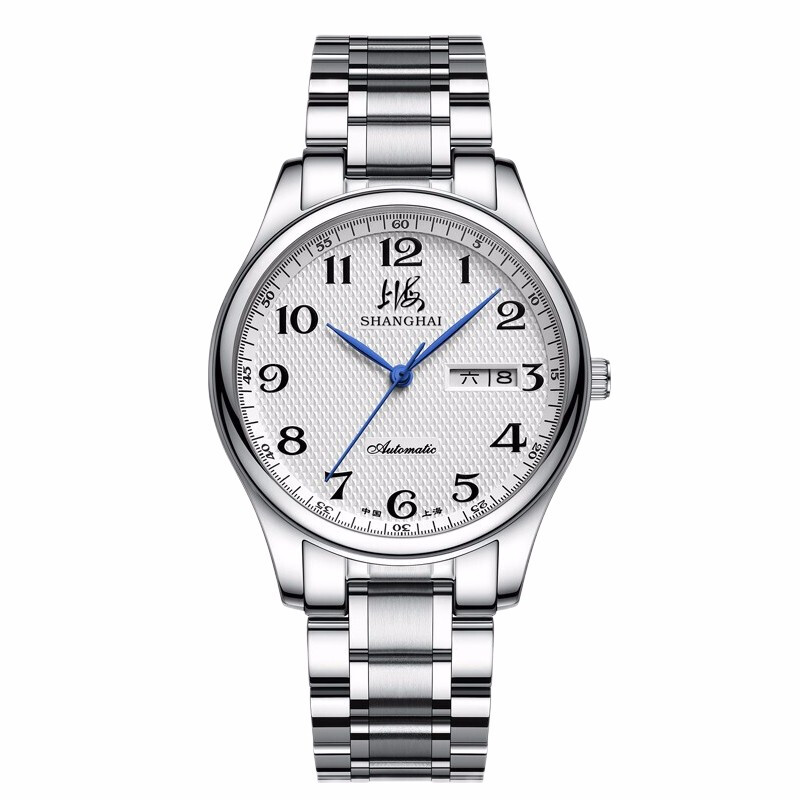 Shanghai Qingrui series leisure double calendar automatic mechanical watch transparent steel band men's watch 810n-1
