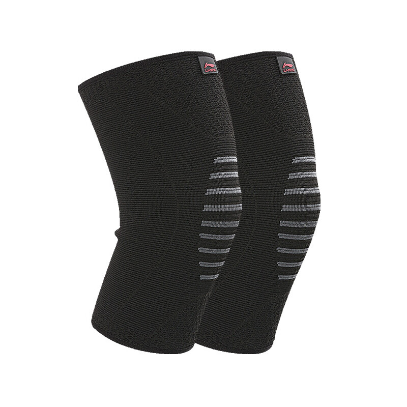 Li Ning Li-Ning sports knitted breathable knee pad arthritis men's and women's basketball running mountaineering fitness knee pad 916-3 Black 2 Pack M