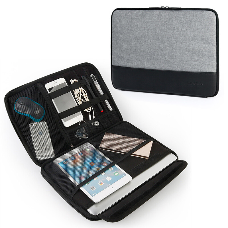 Cross Medal men's and women's 13.3 inch MacBook Air / Pro Apple computer bag magicbook notebook bag 14 inch shockproof scratch proof Microsoft accessories bag cr-2114 gray