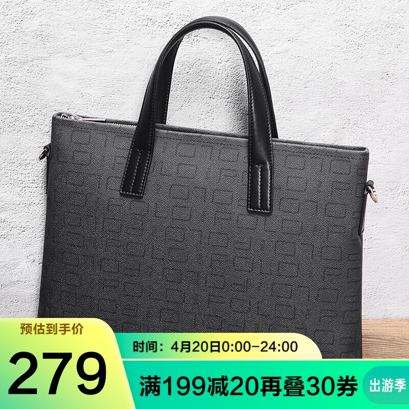 Polo briefcase men's leisure business handbag large capacity Single Shoulder Messenger horizontal computer bag 14 inch zy042p393j dark gray