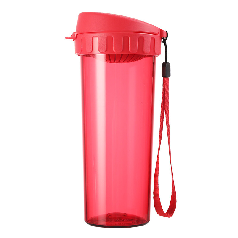 Tupperware tea rhyme plastic cup heart movement sealed water leakage proof cup with rope tea flame red 500ml
