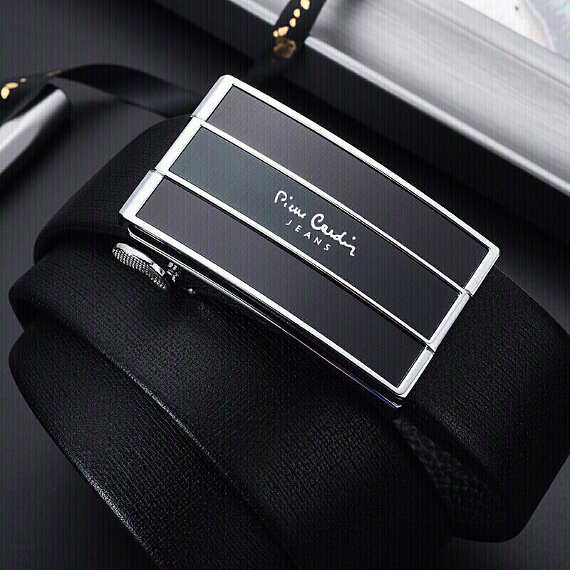 Pierre Cardin belt men's business leisure men's belt gift box versatile leather automatic buckle trouser belt black jea80411015aa 115cm