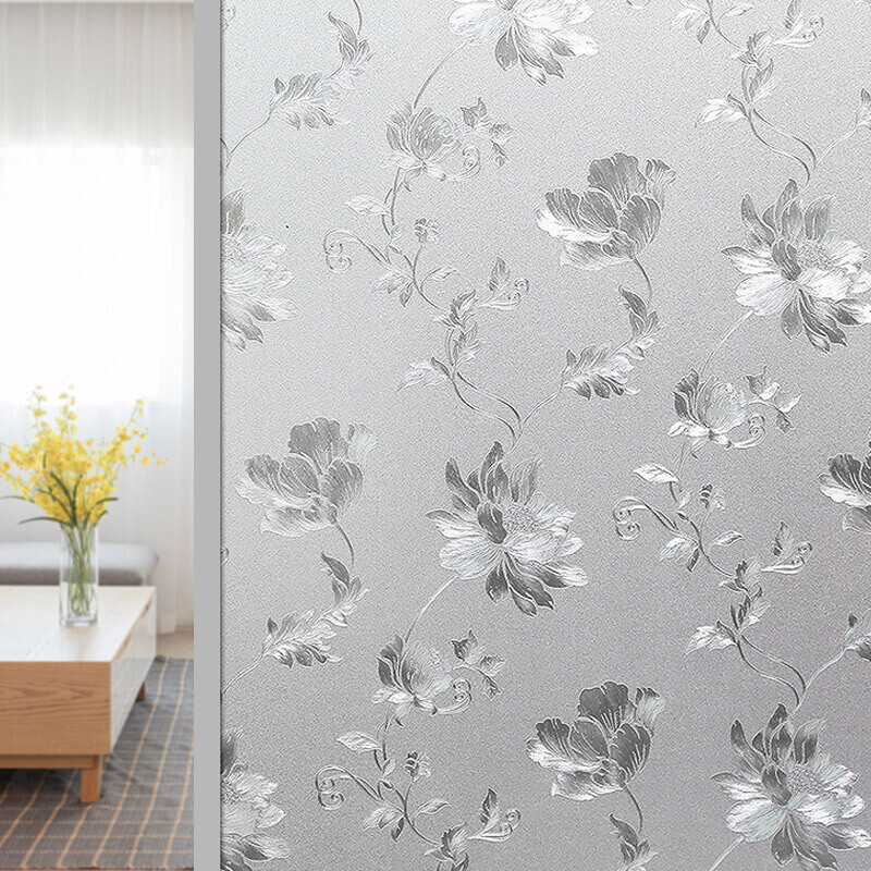 Foojo printed frosted glass paste transparent opaque bathroom glue free self-adhesive glass film glass sticker 60 * 200cm