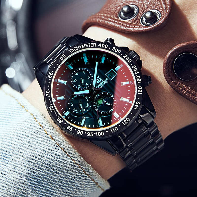 Bestdon men's fashion mechanical watch fully automatic waterproof luminous military watch large dial cool sports watch men's watch bd7108g-b05