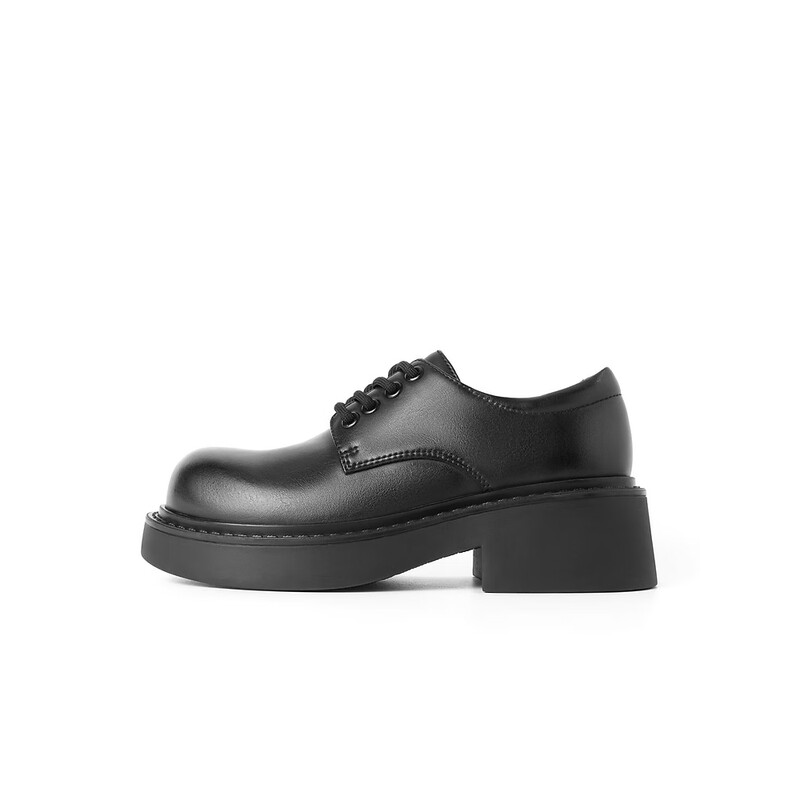 百丽丑萌大头牛津鞋女23秋季新款学院JK风单鞋B1522CM3 黑色 34