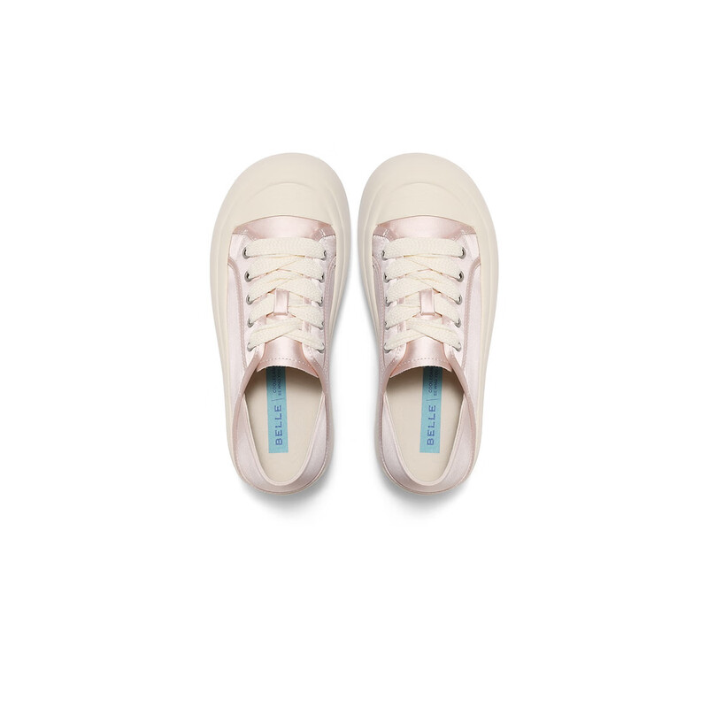 百丽两穿帆布鞋女2023秋季新商场同款厚底减龄休闲鞋Z7L1DCM3 粉色 40