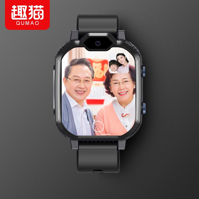 Funny cat 4G all Netcom elderly positioning telephone watch measures blood pressure and heart rate healthy fall one button SOS alarm GPS anti loss T1