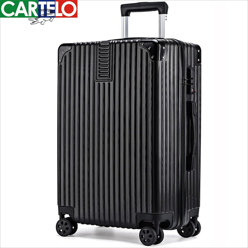 Cartelo suitcase suitcase boarding case 20 inch retro right angle male and female trolley password box black