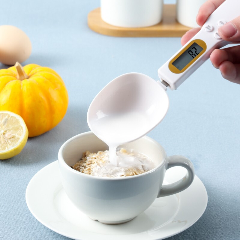 Baijie electronic weighing spoon scale household baking scale kitchen electronic scale 1g food scale milk powder spoon weighing spoon + flower mounted bag set ly-324