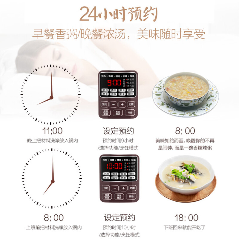 美的（Midea）电炖锅 电炖盅 煲汤锅炖汤锅 电砂锅 煮粥锅 5升 紫砂煲汤电炖锅家用智能预约DG50Easy201