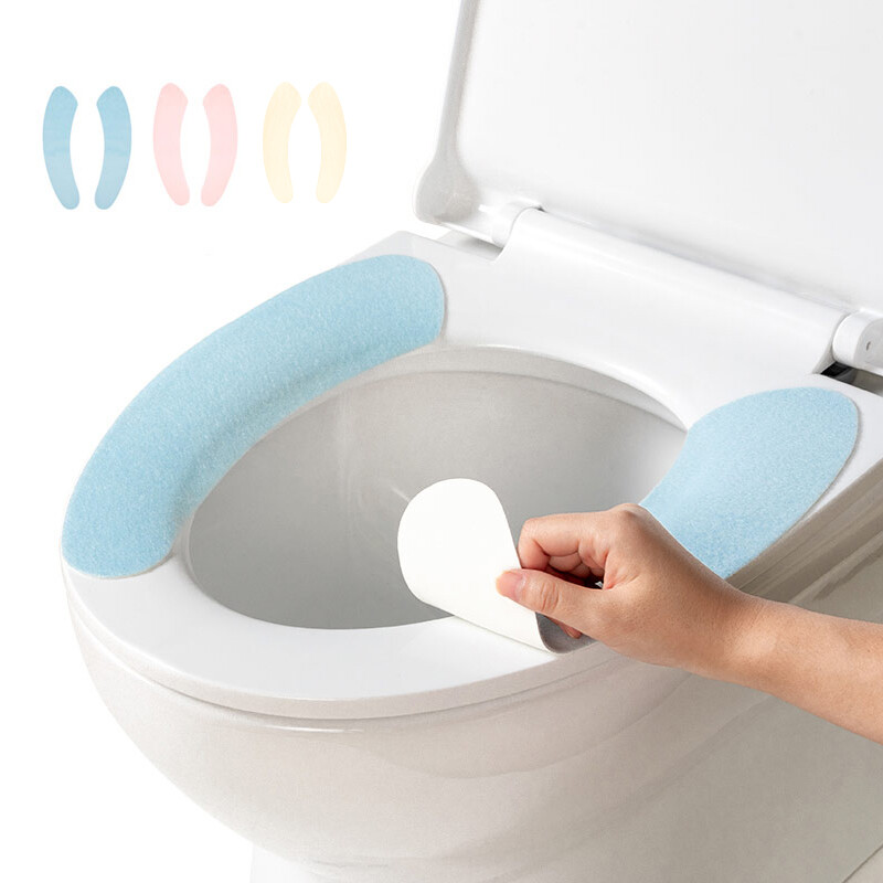 Foojo toilet pad paste type [hand washable] anti slip toilet ring blue / powder / m3 pair
