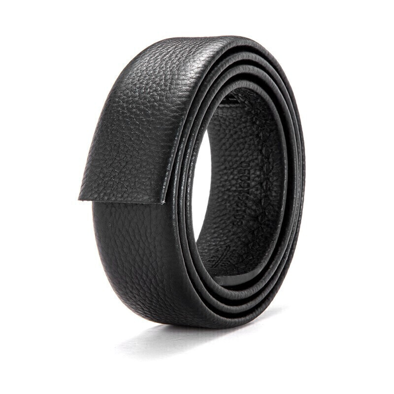Aokang belt strip men's head leather unbuttoned head belt body automatic buckle belt men's no head belt black 1217216602 110-115cm