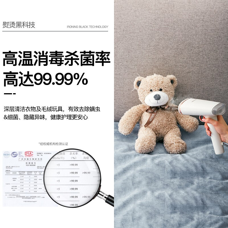 摩飞电器（Morphyrichards）手持挂烫机家用蒸汽熨斗烫斗迷你便携式熨烫机MR2030白