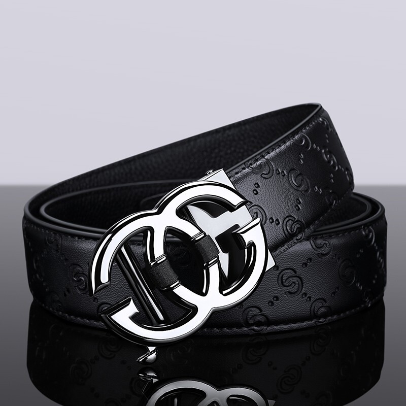 Emperor Paul williampolo men's belt men's fashion automatic buckle layer cowhide versatile men's belt business leisure youth belt men's belt 19965 silver 115cm