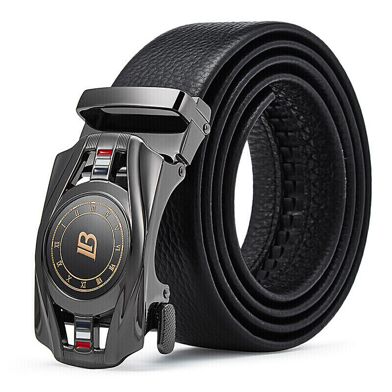 Bosdenton leather belt men's leather belt automatic buckle men's top layer cow leather pants belt business and leisure belt gift box bj4192071 black 110-125