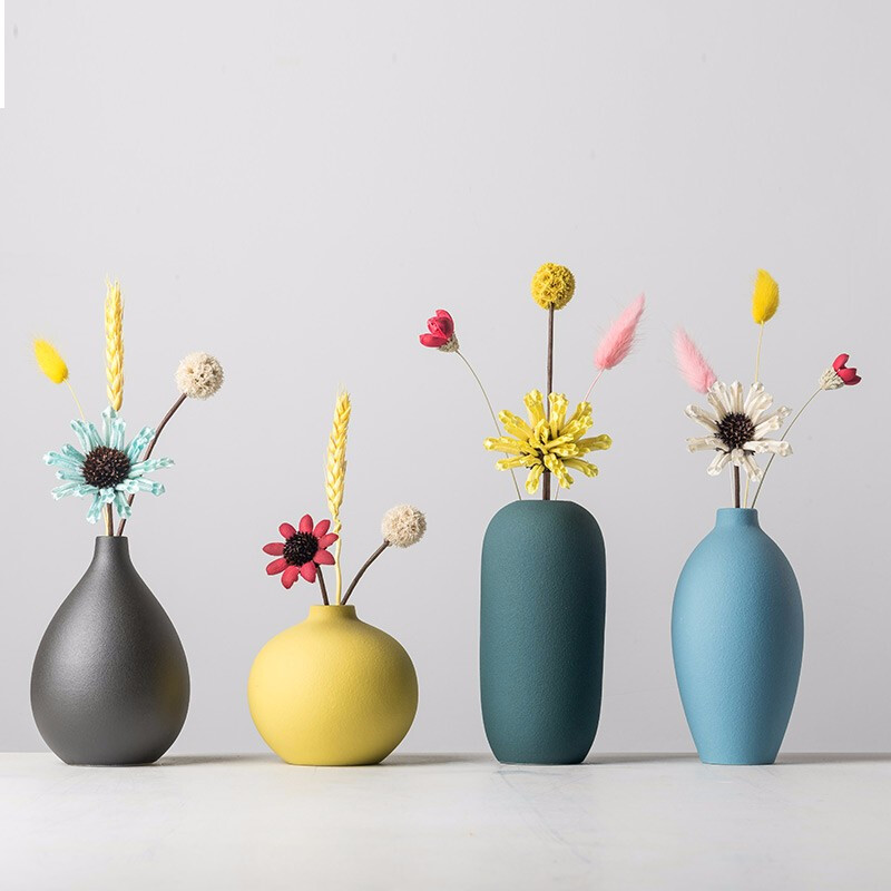 Zhitu Jingdezhen Ceramic Vase Decoration living room creative flower arrangement Nordic simple pastoral art modern home decoration dry flower vase