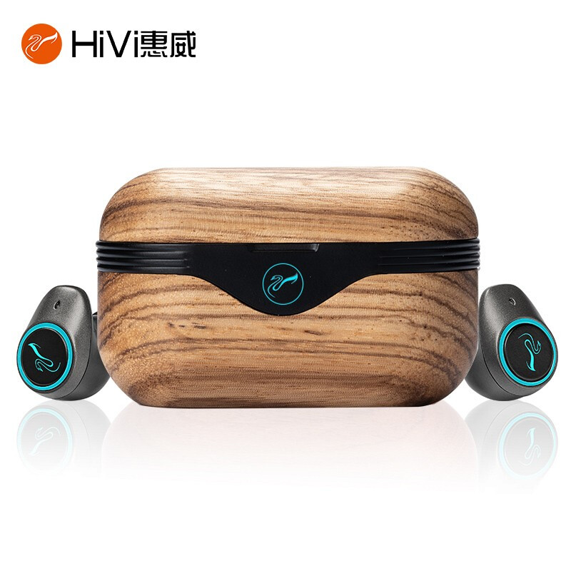 Huiwei HiVi aw-76 true wireless TWS Bluetooth headset Mini invisible sports in ear headset suitable for Apple Huawei Xiaomi Android mobile phone headset zebra wood