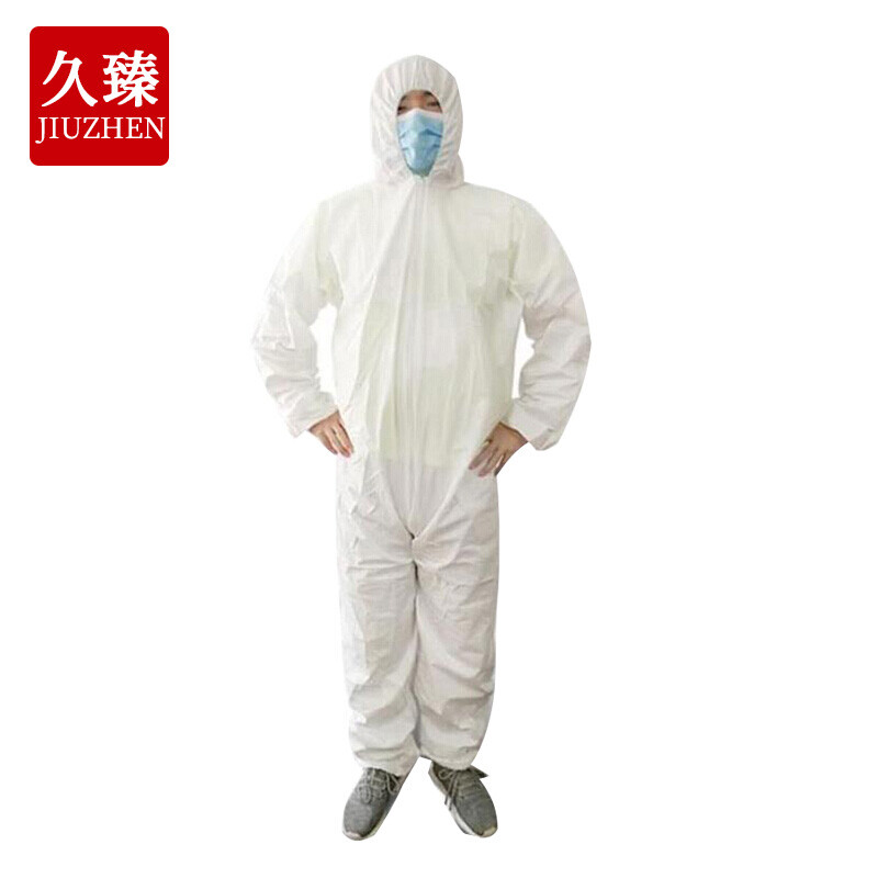 久臻 防护服隔离服 连体全身隔离衣防化服疫情防尘一次性带帽无尘 白色 大号(185-195)-融创集采商城