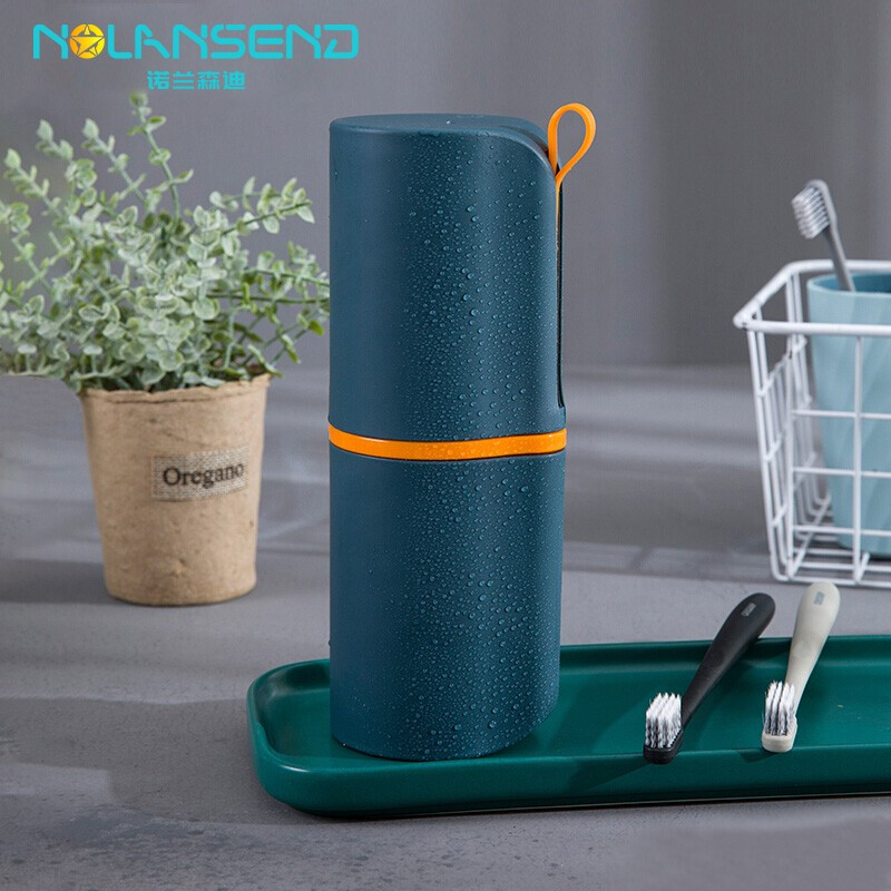 Nolan sendi washing cup travel toothbrush cup couple portable mouthwash toothbrush cup set toothbrush toothpaste storage box set nl8113 ocean blue