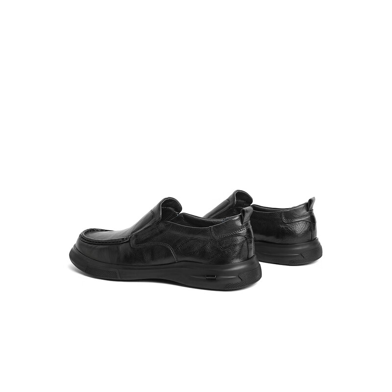 百丽一脚蹬商务鞋男2023秋季新款牛皮驾车爸爸鞋休闲皮鞋A1281CM3 黑色 41