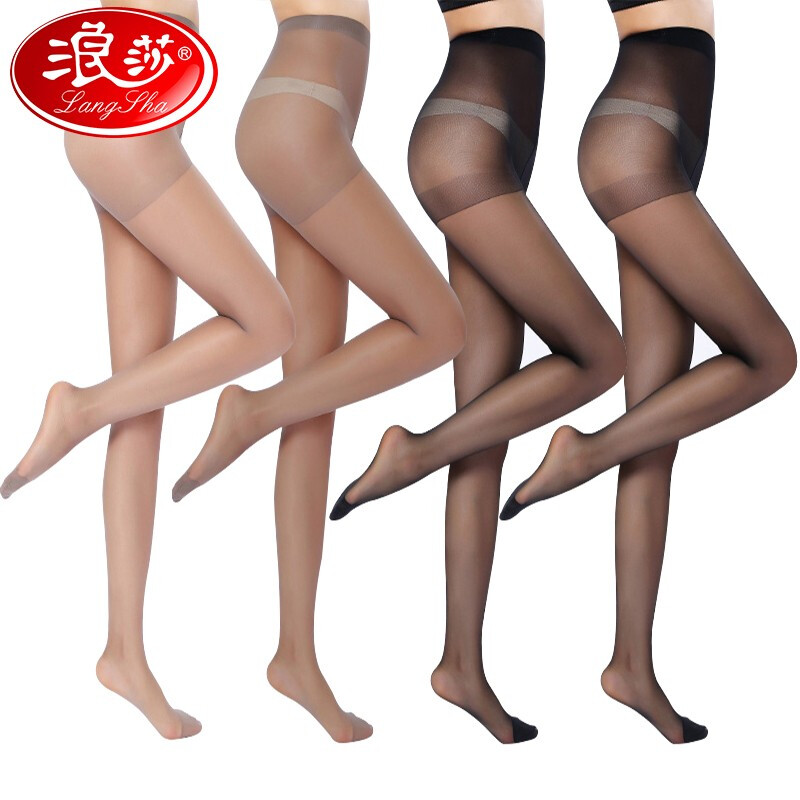 Langsha silk stockings women's 6 pairs of spring and summer ultra-thin pantyhose anti hook silk wear black flesh color women's long tube bottomed stockings thin skinny bare leg silk stockings Black 2 + Gray 2 + Coffee 2 average size