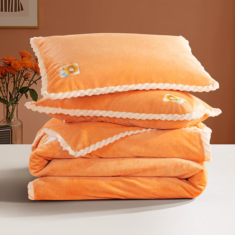 富安娜家纺三件套牛奶绒单人被套学生法兰绒床品套件防静电152*210cm