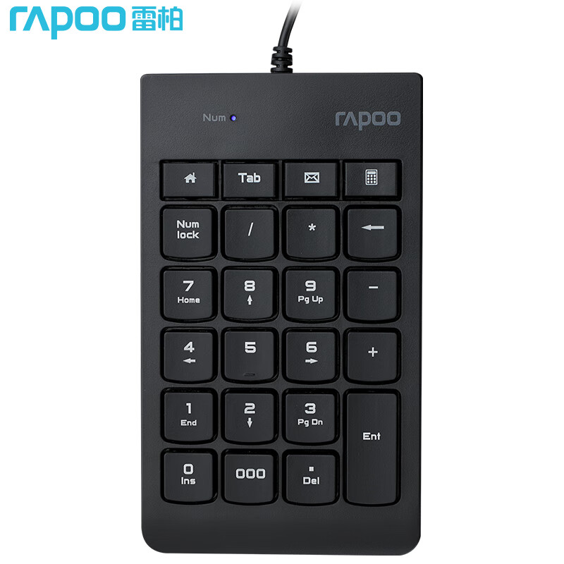 Rapoo K10 wired keyboard office keyboard numeric keyboard notebook numeric keypad financial accounting cashier securities USB interface black