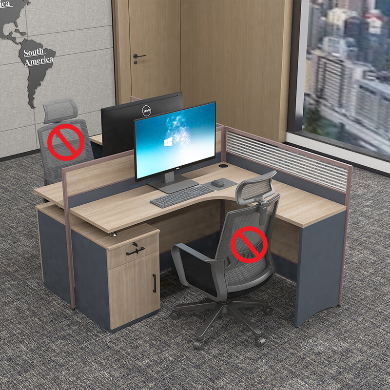 臻远GWD-002屏风办公桌职员组合现代电脑桌员工位卡座T型双人位