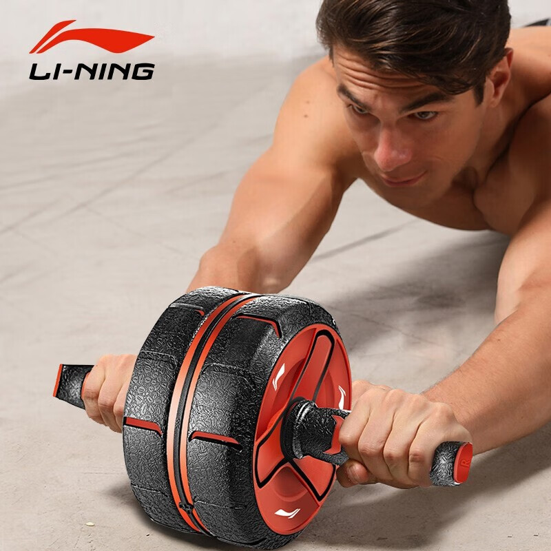 Li-Ning abdominal strengthening wheel automatic rebound silent abdominal retraction roller abdominal muscle wheel abdominal strengthening device fitness equipment black red
