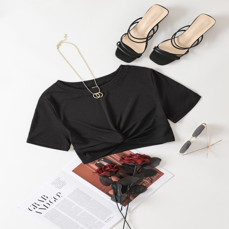 Cvc Round Neck Tshirt  Black-XS