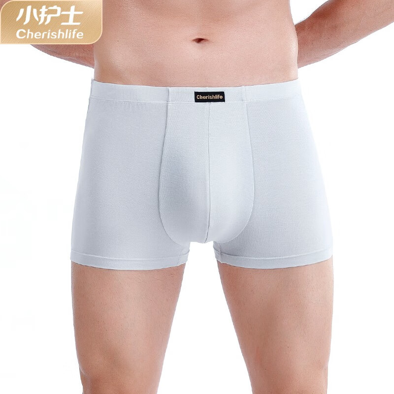 Little nurse underwear men's modal thin reinforced middle waist comfortable and breathable solid color Boxer Shorts single pack ssn057 light gray 170L