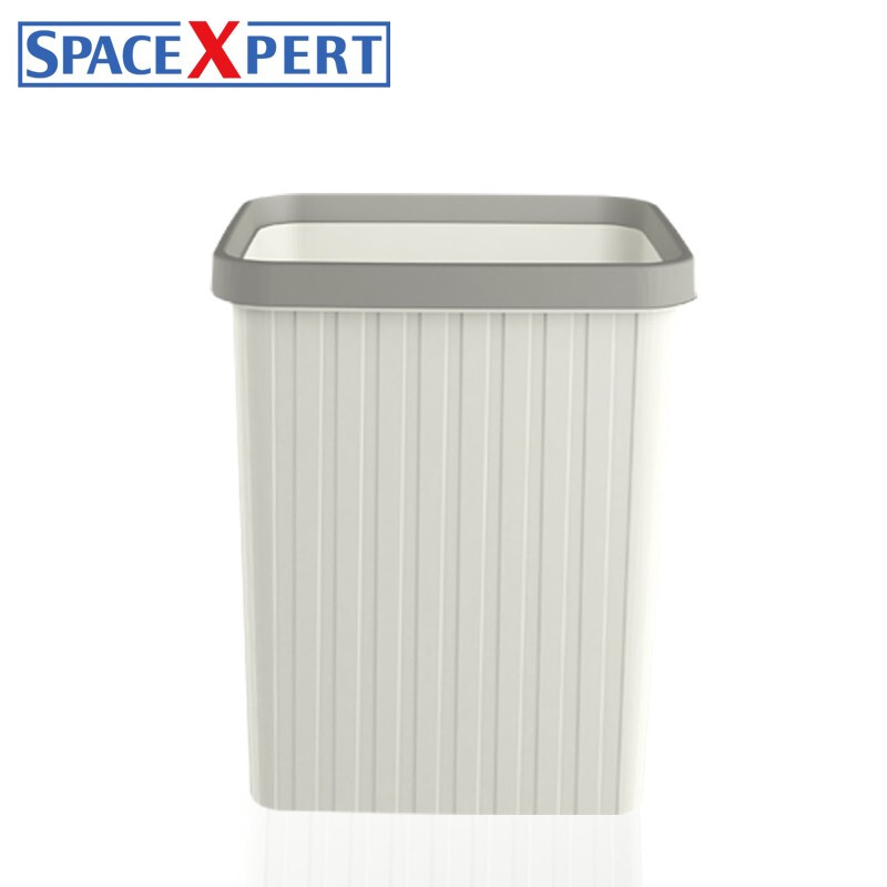 Spacexpert pressure ring trash can environmental protection classification plastic trash can household kitchen toilet office durable round large capacity paper basket ivory white