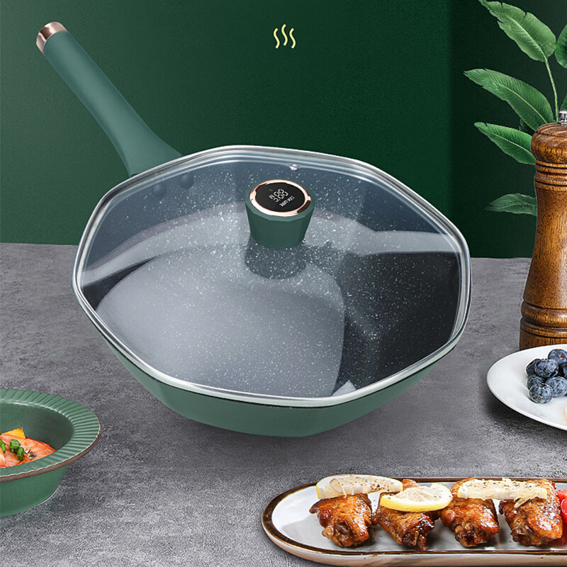 艾逸瑶选杰曼复古绿智能八角锅微压锅套装CJ-21006-2