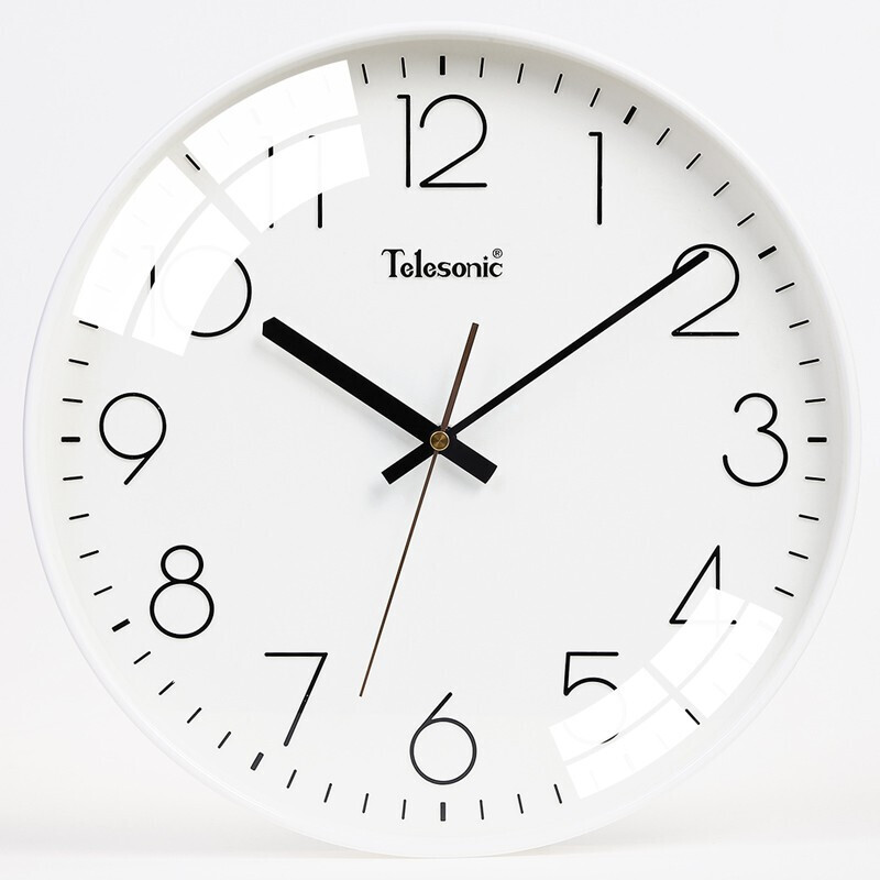 Telesonic wall clock living room creative clock modern simple silent clock fashion personalized 3D stereo clock bedroom quartz clock circular wall clock q8723-1 white