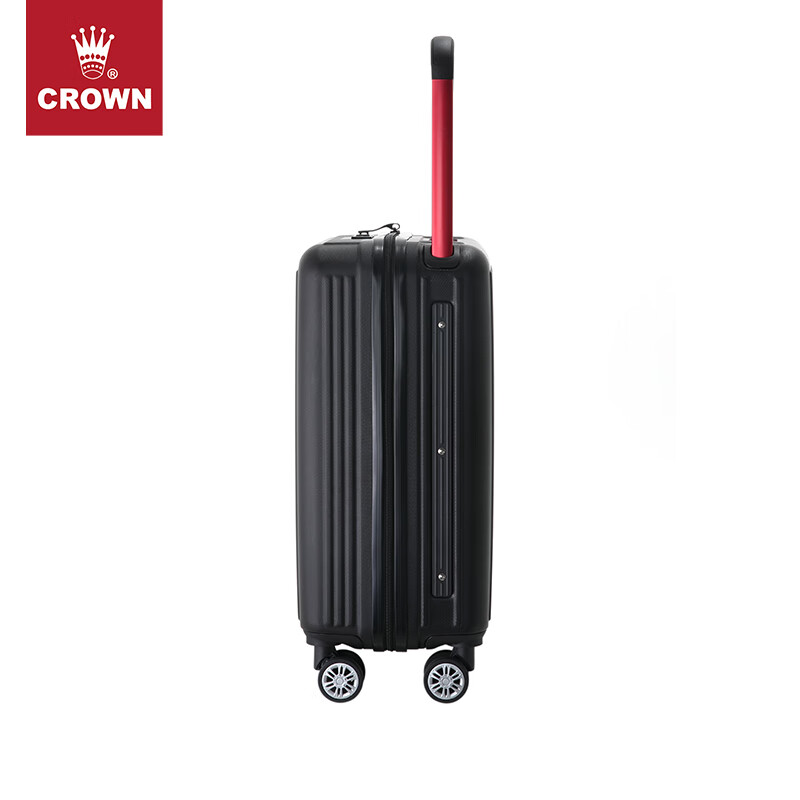 皇冠 大容量轻便万向轮拉杆箱行李箱C-F2028H新 黑色 拉链 20英寸 可登机
