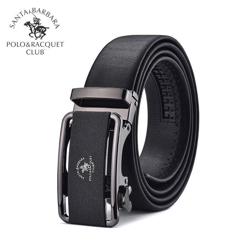 Santa Paul belt men's whole cow leather automatic buckle business simple leisure belt fashion hollow gift box leather men's trouser belt