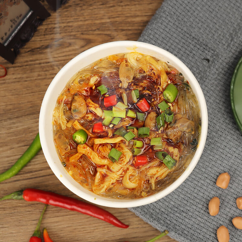 聚春园官方花甲粉桶装网红免煮方便速食粉丝即食米线土豆粉马铃薯制粉 花甲粉*6