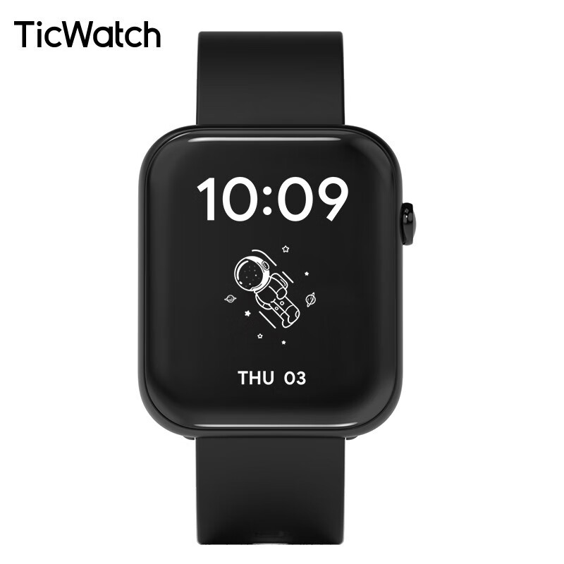 Ticwatch GTH smart watch body temperature monitoring blood oxygen heart rate exercise health message reminding swimming waterproof multifunctional watch men and women riding black