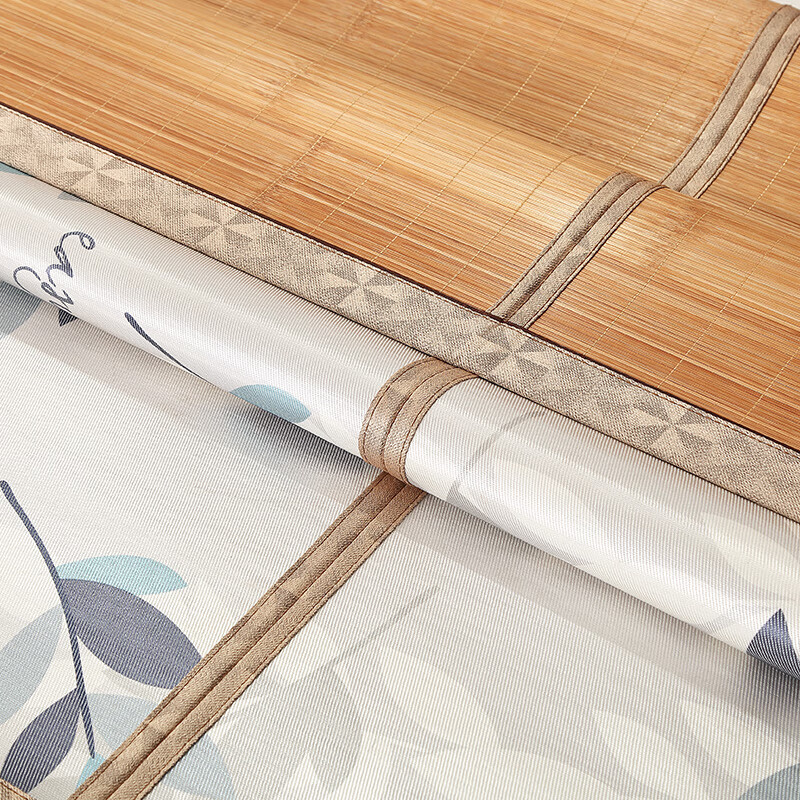 富安娜家纺凉席竹席 炭化夏凉席子竹席冰丝双面可用 双人加大凉席 1.8米床适用