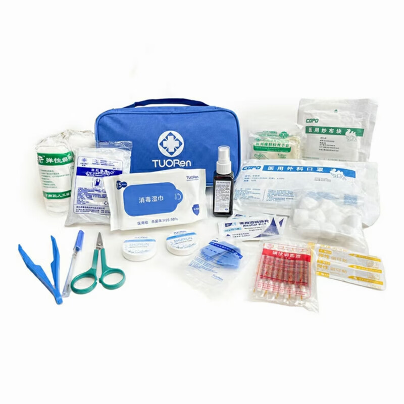 TUORen 一次性使用急救包口罩1包+消毒湿巾1包+碘伏1瓶家庭急救包 应急型/包