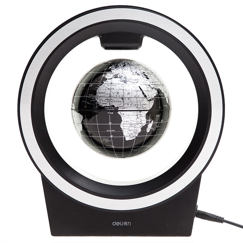 Deli 4-inch creative magnetic levitation globe birthday gift gift gift ornament black 2223