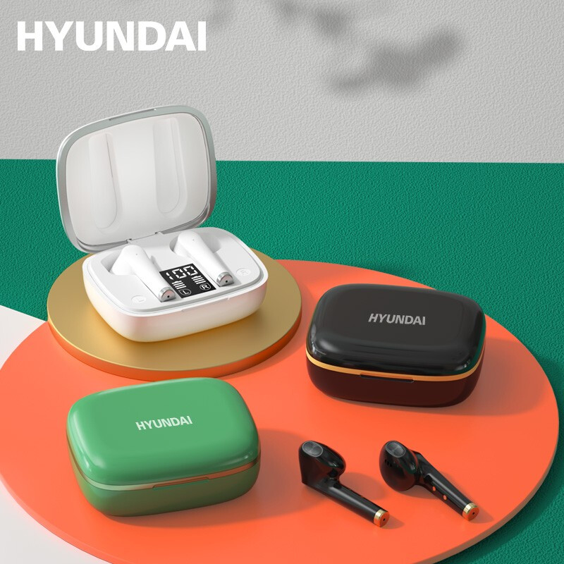 Hyundai T80 Bluetooth headset true wireless 5.0 binaural sports running music TWS suitable for Apple Huawei oppo millet vivo glory mobile phone universal black