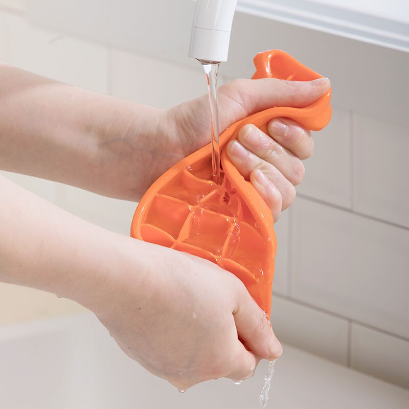 茶花冰淇淋冰棒模硅胶易取冰块盒家用冰激凌冰棍冰格自制模具 红色