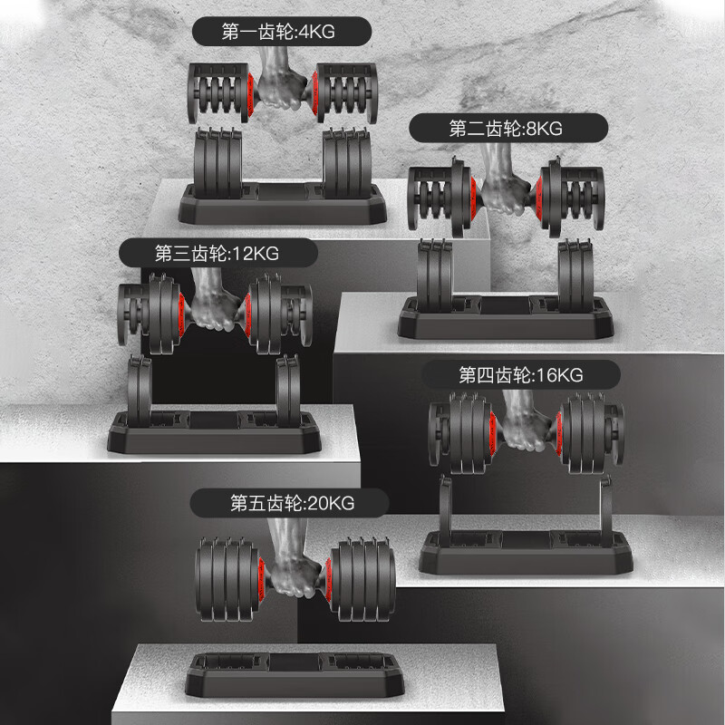 捷瑞特（JOROTO）美国品牌快速可调节哑铃套装组合宅家运动健身器材J-KT20