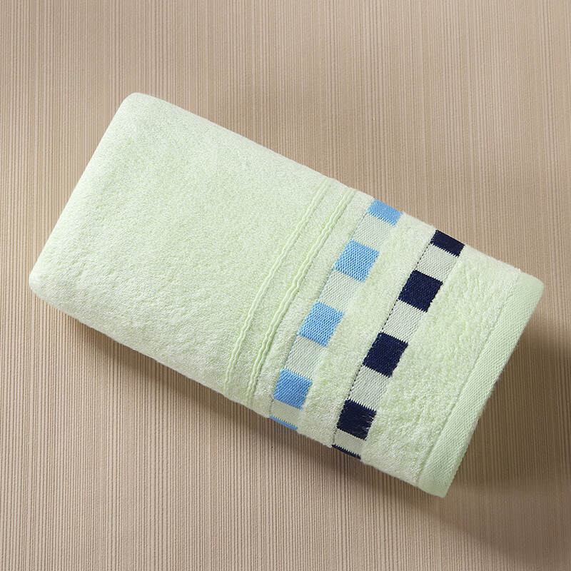 Bamboo brocade towel bamboo fiber adult absorbent large towel soft absorbent face towel face towel green 34 * 76cm