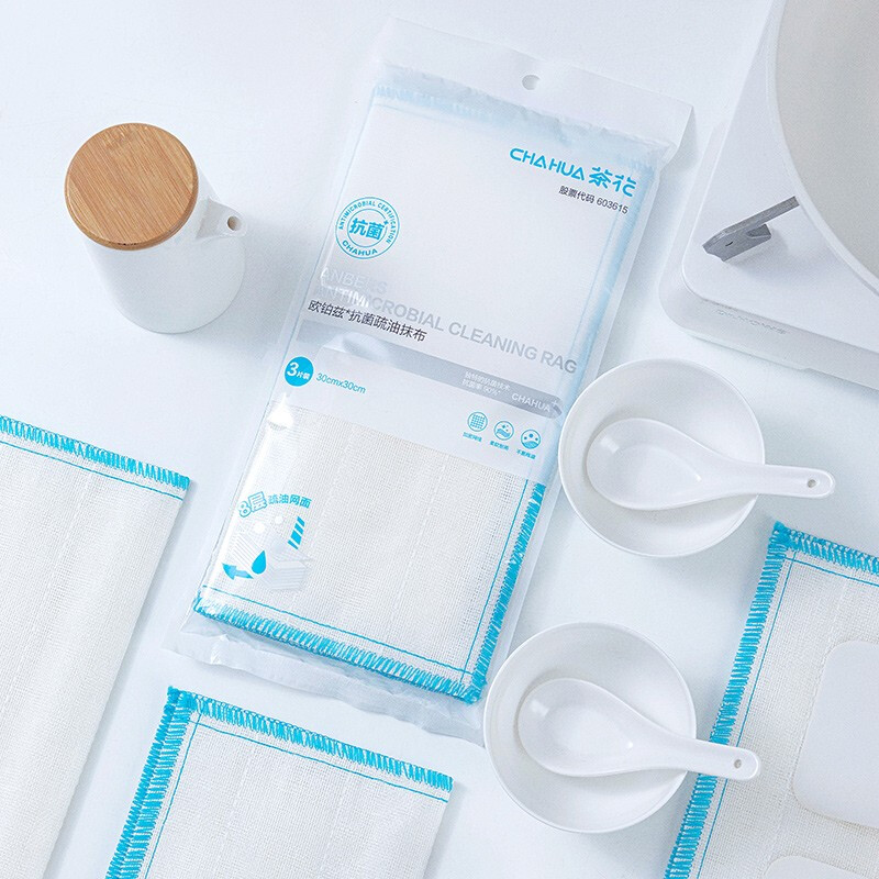茶花欧铂兹吸擦拭布抹布巾家务清洁厨房毛巾家用抗菌 疏油抹布 【6片装】疏油抗菌抹布30*30cm