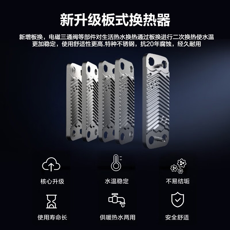 美的（Midea）双变频省气 大功率燃气壁挂炉 天然气地暖采暖 家用锅炉 恒温省气 大面积大户型家庭L1PB36-C16